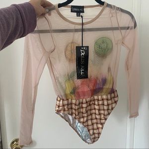 Dolls Kill Chiquita Banana Cosplay Bodysuit NWT